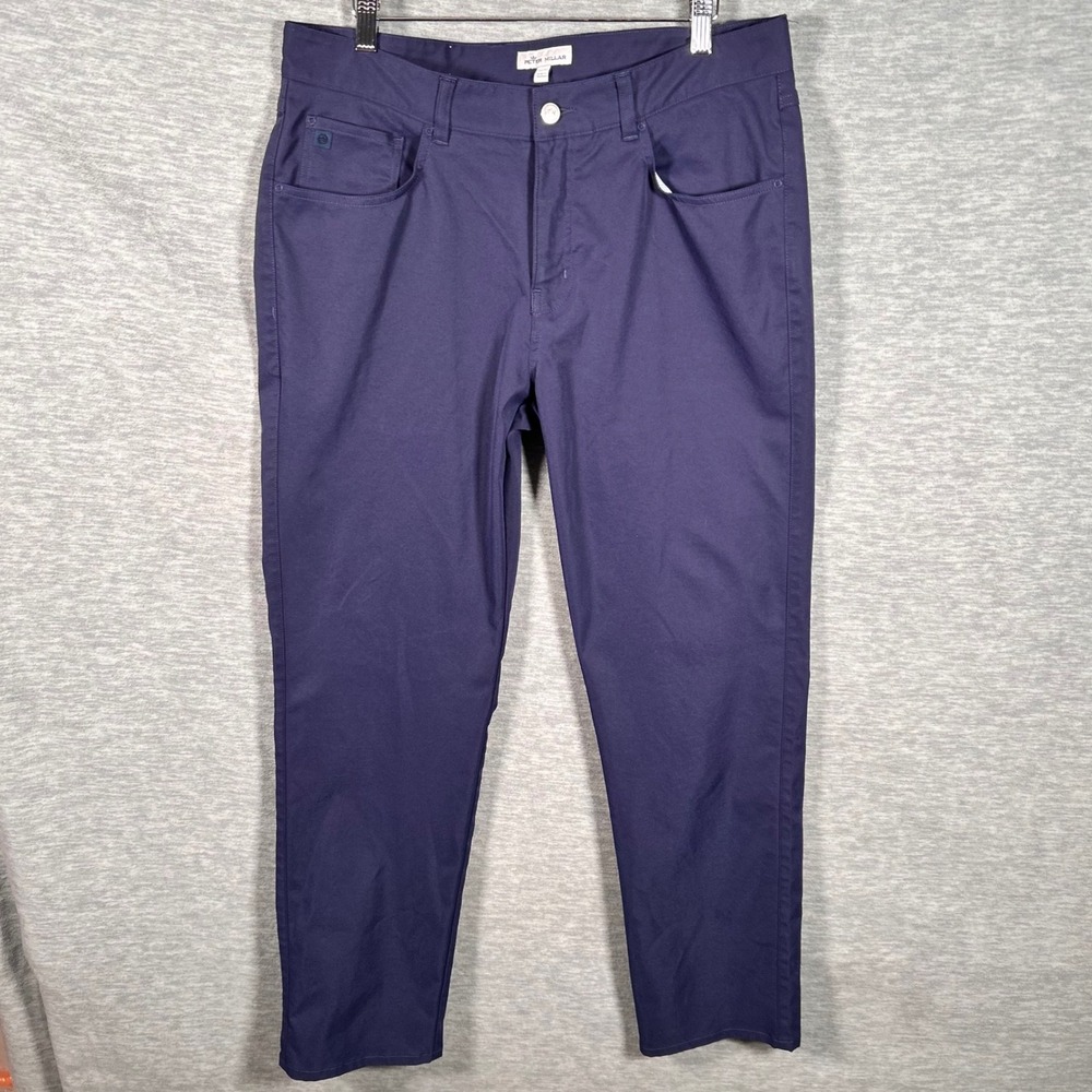 Peter Millar EB66 Performance Five-Pocket Pants Mens 34x30 Navy Blue Golf Tech